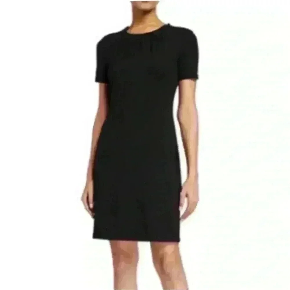 Theory “Gathered Tee” Short Sleeve Dress Black Size Small EUC!